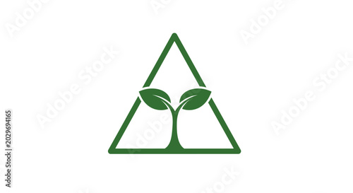 Green triangle eco symbol logo.