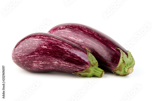 Graffiti Eggplants, isolated on white background