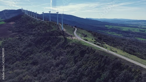 Camino de Santiago – Alto del Perdón Iron Sculpture Wide Drone Push-in Shot