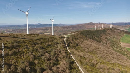 Camino de Santiago – Pilgrimage Trail Forward Drone Flyover Shot