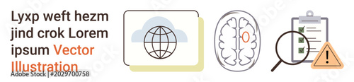 Foto Technology, neural analysis, information security, data verification, global network, risk management