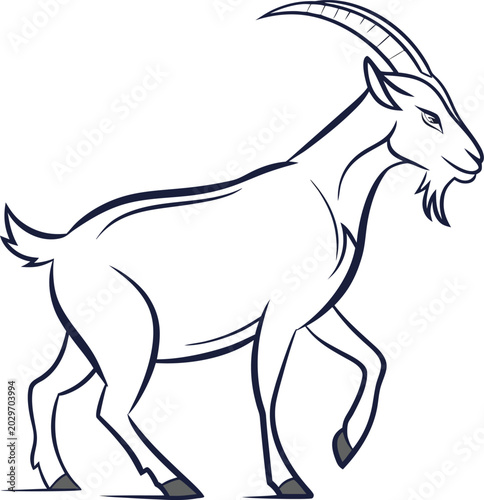 Canvastavla Print Creative Goat Head Vector Icon with Modern Minimal Geometric Mascot Design