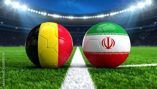 Belgium versus Iran Football World Cup 2026 group match concept