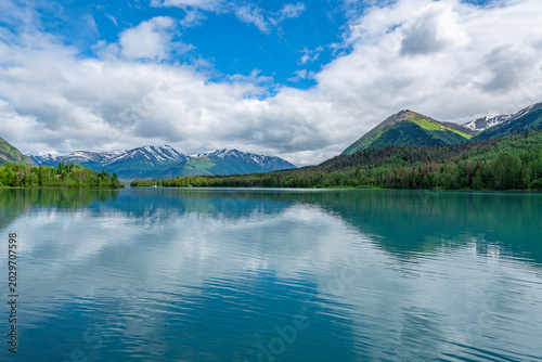 Bild auf Leinwand Alaska mountains, glacier, forest, view of Homer spit