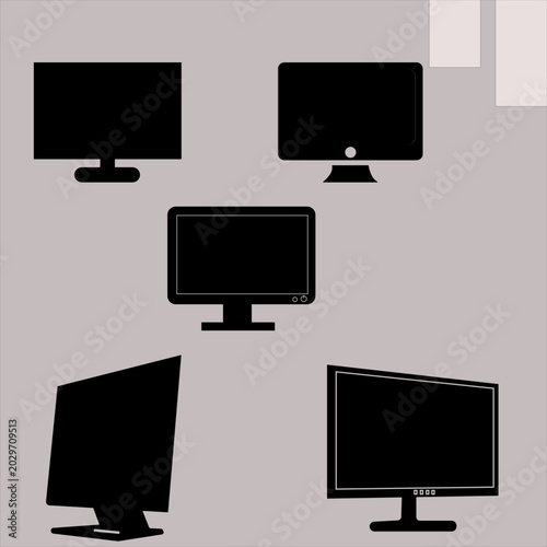 Vector computer monitor SVG. Vector computer monitor cut file. Vector computer monitor
