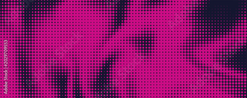Abstract vector torn red halftone sound wave. Scrathed dotted texture element.