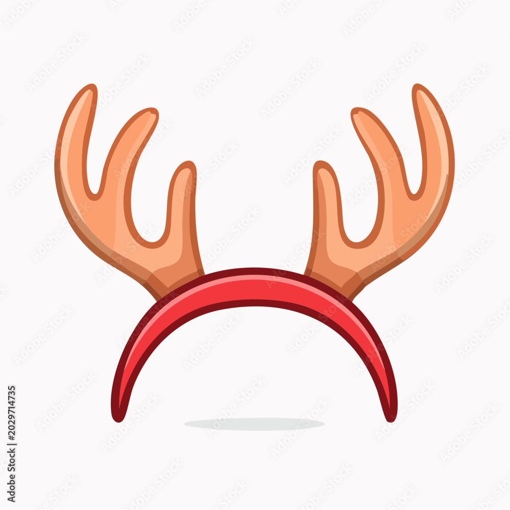 Fototapeta premium Cartoon Reindeer Antlers Headband