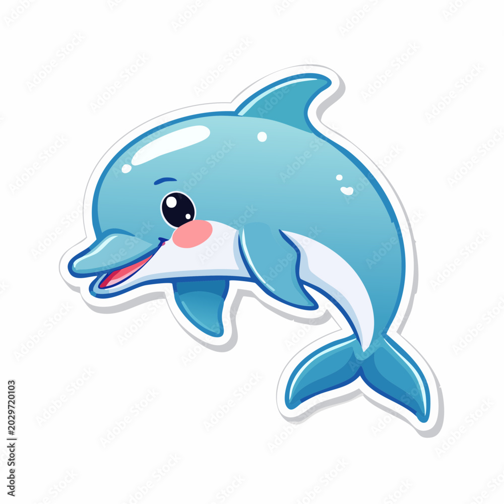 Obraz premium Sticker niedlicher Delfin
