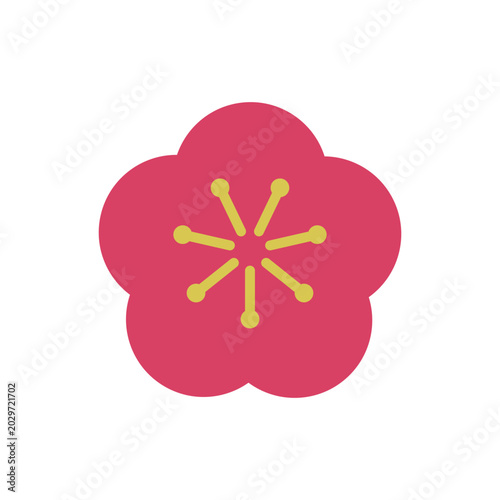 梅の花のアイコン（主線なし）