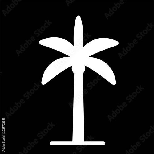 Palm tree icon. Coco palm vector icon. Vector graphic, not Artificial Intelligence, logo illustration. Replaceable vector design.