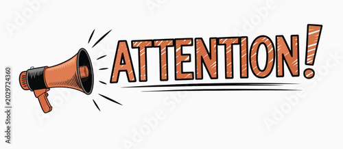 Bild auf Leinwand Attention warning sign isolated on white background, important notification alert symbol concept for caution awareness safety announcement and emergency information modern vector illustrations