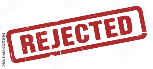 Cuadro en lienzo Rejected stamp isolated on white background, denied approval label concept for canceled application refusal decision failed verification and official document warning modern vector illustrations