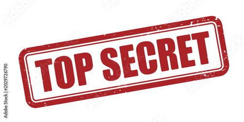 Schilderij op canvas Top secret confidential stamp isolated on white background, classified informati