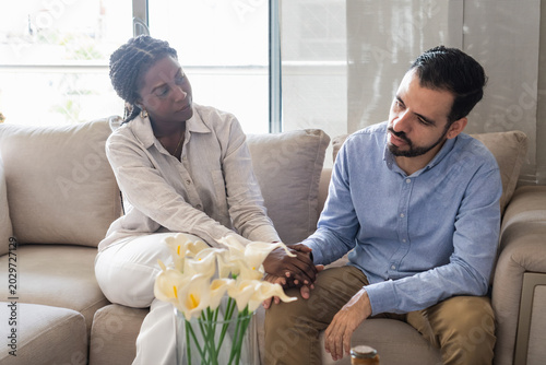 Couple offering support during a mental health conversation