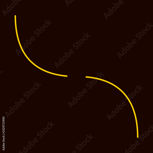 Bild auf Leinwand Minimalist yellow curve symbol representing a severe firestorm or tornado weathe