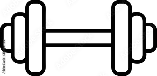 Bild auf Leinwand Simple dumbbell icon outline, representing fitness, weightlifting, and exercise