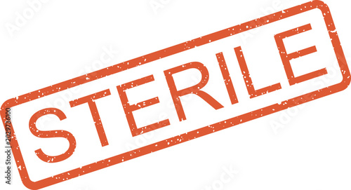 Canvas Print A red grunge rubber stamp impression clearly showing the word STERILE for cleanl