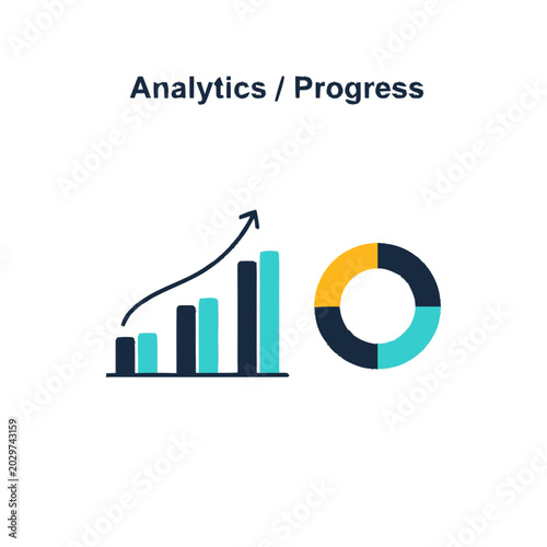 Business data analysis graph chart.