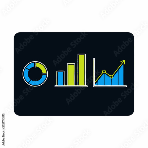 Business data analysis graph charts.