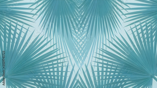 Geometric pattern of stylized palm fronds in a symmetrical arrangement