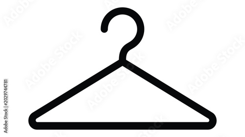 Fotografie Clothes hanger icon simple black line drawing on white background