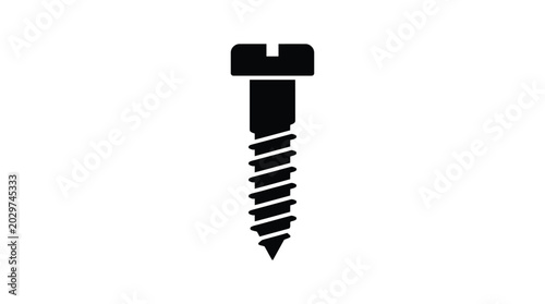 Screw Silhouette Black Icon On White Background