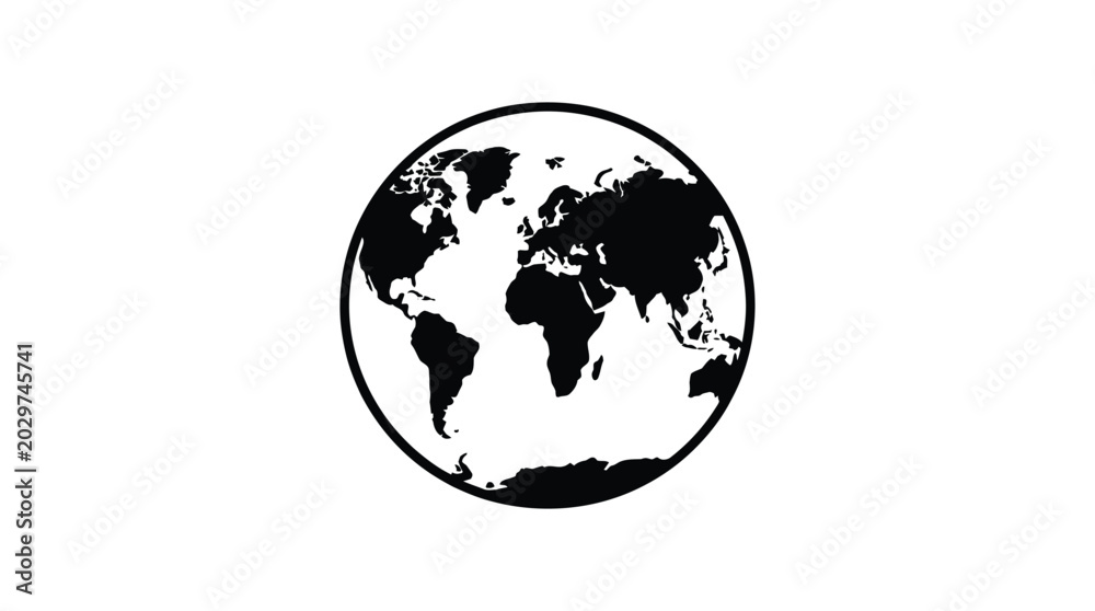 Fototapeta premium Earth silhouette on a white background