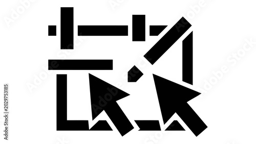 Tableau sur toile Vector icon of a graphic design tool, representing digital editing, layout creat