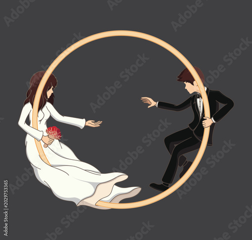 Cuadro en lienzo Wedding Character Vector