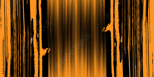 Cuadro en lienzo Paint brushes on orange background