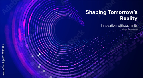 Bild auf Leinwand Futuristic data array visualization with flowing particle waves and digital inte