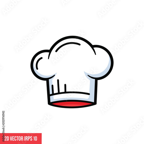 Cartoon Style Chef Hat Icon Illustration for Culinary Professionals.