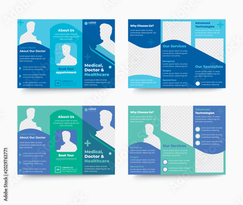 Modern medical healthcare trifold brochure layout design