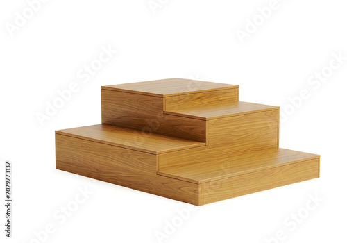 Wooden three level display podium for product presentation