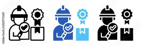 Quality Inspection Icon Collection Glyph & Mixed Style 