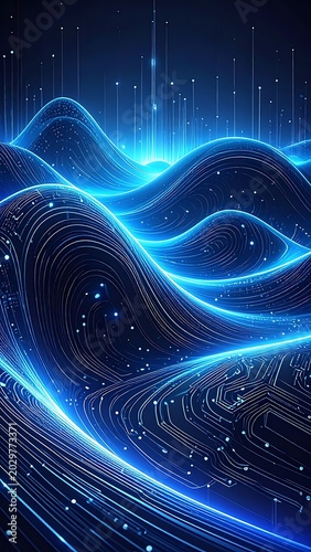 Futuristic digital wave technology background.