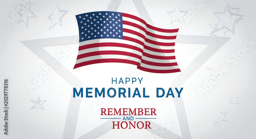 American flag waving on memorial day