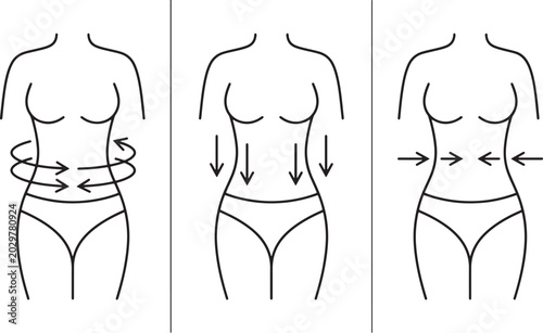 Fotografija Illustrated guide to core strengthening exercises for women