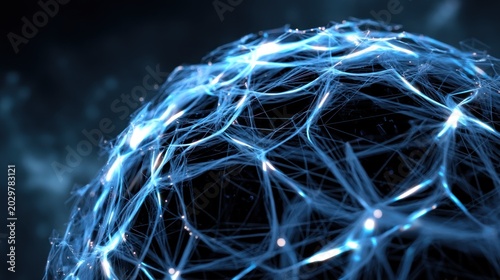 Abstract sphere network with transparent bg