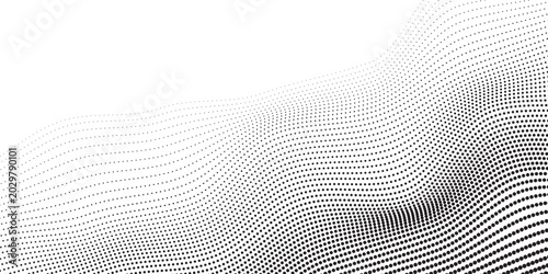 Monochrome halftone background with a gradient of dots creating a modern and minimalist design element EPS vector