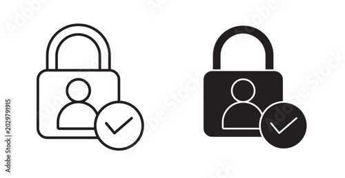 secure login icon in black stroke and fill