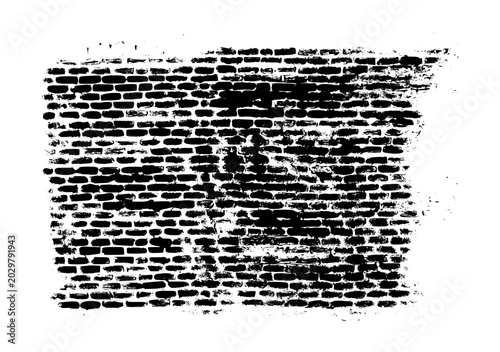Brick Wall Texture Stencil Paint Grunge Style Vector