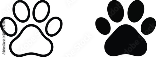 Schilderij op canvas Animal paw print tracks vector illustration