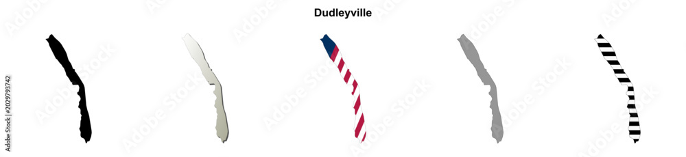 Obraz premium Dudleyville (Arizona) blank outline map
