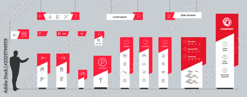 Tableau sur toile Modern interior wayfinding signage pylon design