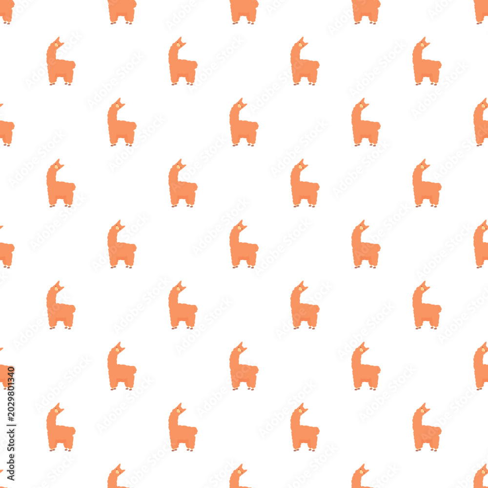 Fototapeta premium Repeating cute orange llamas creating a fun animal pattern