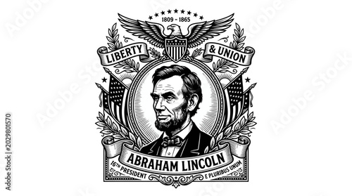 Abraham Lincoln Portrait Illustration.