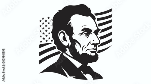 Tableau sur toile Abraham Lincoln American President Portrait.