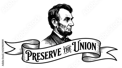 Abraham Lincoln American President Portrait.