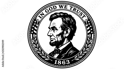 Abraham Lincoln Presidential Seal Portrait.
